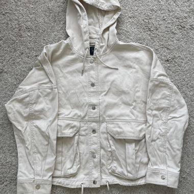 Giacca di jeans color crema