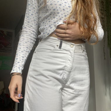 White cotton trousers 