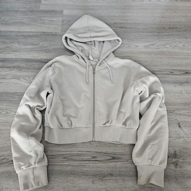 Beiger Cropped-Hoodie