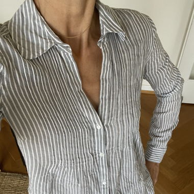 Grey and white stripes shirt. Zara