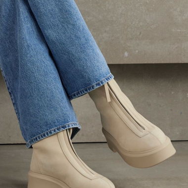 Beige Plateau-Stiefeletten im the Row Style Gr.39