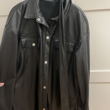 Thin leather jacket