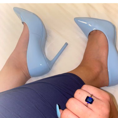 babyblaue high heels