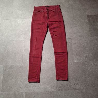 Jean skinny en denim rouge