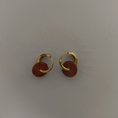 Orecchini a Cerchio Red Stone