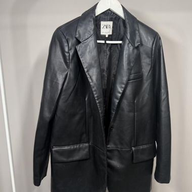 Veste style blazer en cuir
