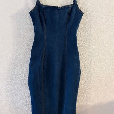 Robe maxi en jean bleu foncé