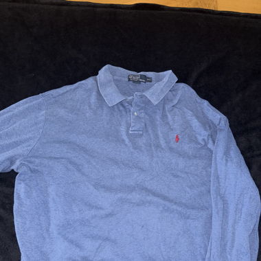 Dunkelblau Langarm Poloshirt