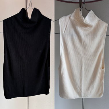 Set mit 2 ärmellosen Tops mit Stehkragen