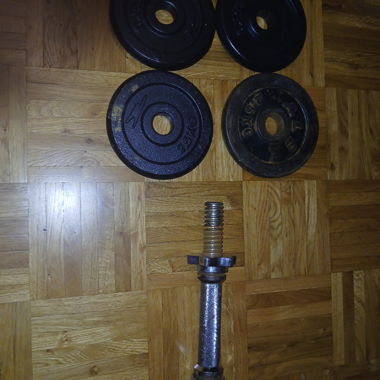 Weight plates with barbell