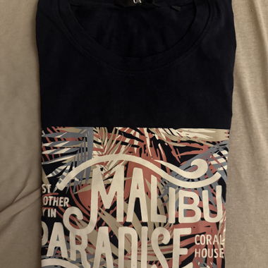 T-shirt nero stampato Malibu
