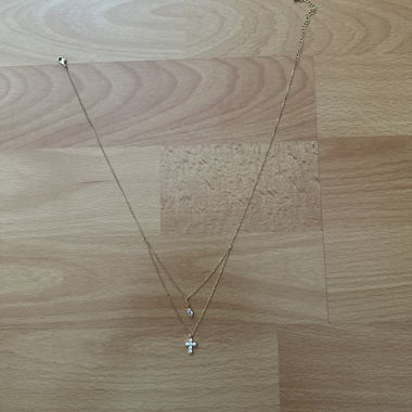 Collana dorata croce waterproof