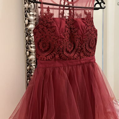 Abito da cerimonia bordeaux di Zalando – come nuovo