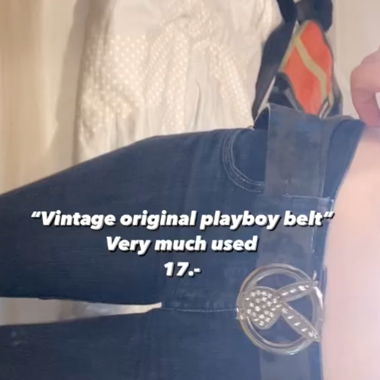 VINTAGE PL4YBOY BELT BLACK