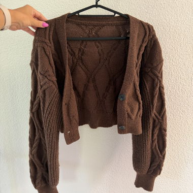 Brown Knit Cardigan XS 