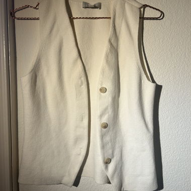 COS sleeveless vest écru buttoned
