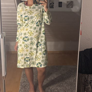 Patterned Long-Sleeve Dress