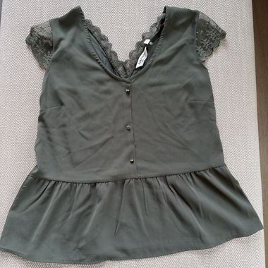 Lace Top with Button Placket