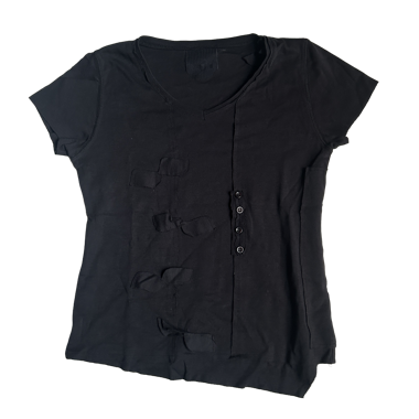 T-shirt nero vintage patchwork