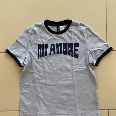 T-shirt à encolure contrastée Mi Amore H&M