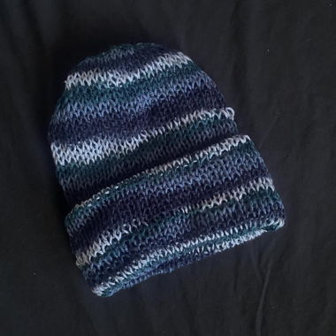 Handmade multicolor beanie double sided