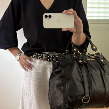 Borsa Miu Miu Vitello Lux nera