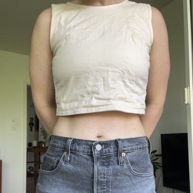 Cropped Tanktop off white, ohne Ärmel, Grösse S