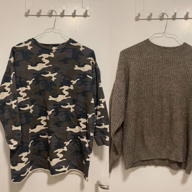 Set: Camouflage-Shirt & Strickpullover – Grösse S