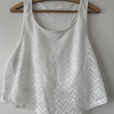 White Lace Crop Top