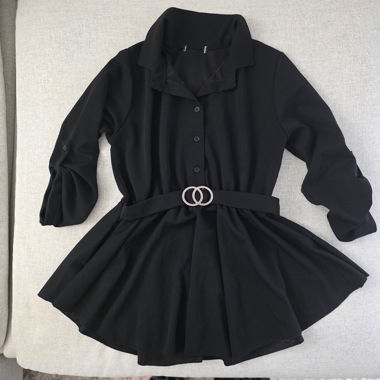 Schwarzes Hemdblusenkleid