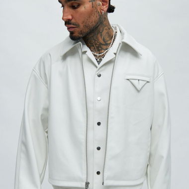 Weisse Reissverschlussjacke