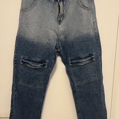 Washed Cargo Jeans