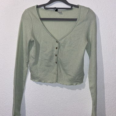 Cardigan en maille vert H&M