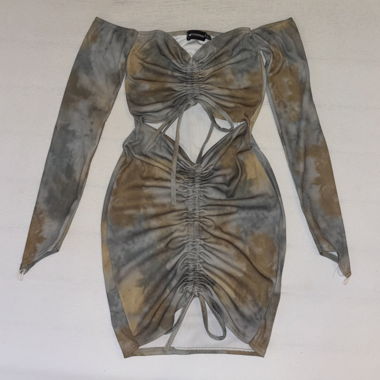 Abito aderente asimmetrico tie-dye