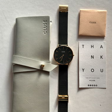 Cluse women's watch with mesh strap
