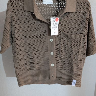 Cardigan in maglia traforata