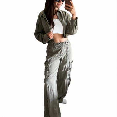 Olive Cargo Zweiteiler-Set