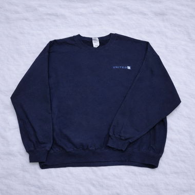 Navy Blue Vintage Oversize Sweatshirt - XL