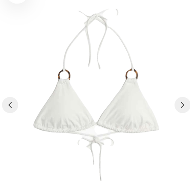 Costume da bagno bianco con anelli motivo leopardato