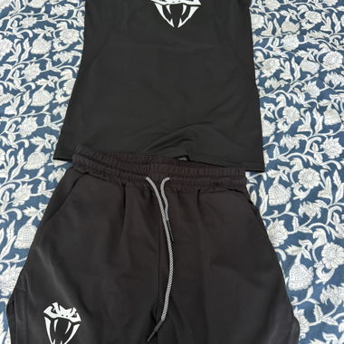 Black T-Shirt and Shorts Set
