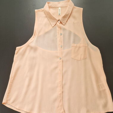 Camicia smanicata salmone XS