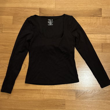 Black Square Neck Top