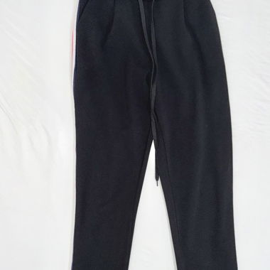 Pantaloni casual neri con banda laterale