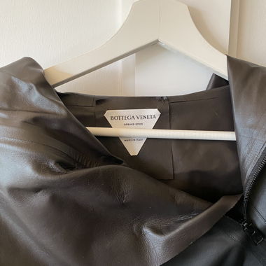 Black Leather Coat / Dress Bottega Veneta