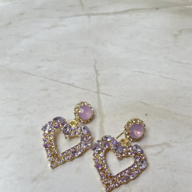 Crystal Heart Earrings 
