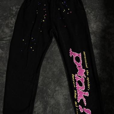 Pantaloni da jogging neri con stampa Spider