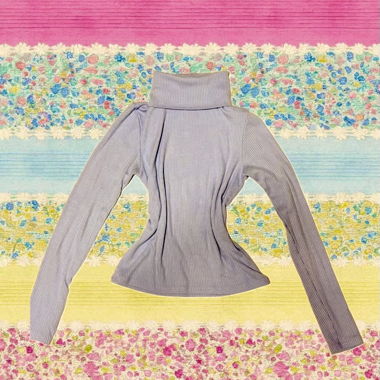 Chemise à col roulé bleue