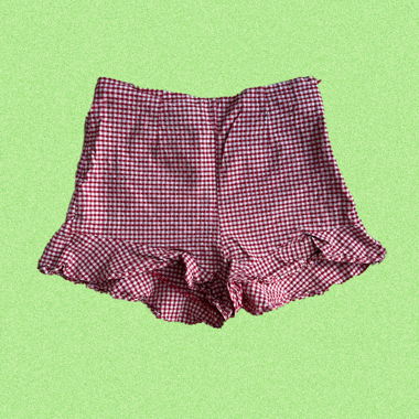 kurze rote karo Hose