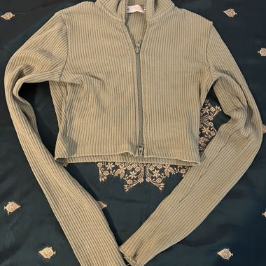 Rib-knit Zip Cardigan