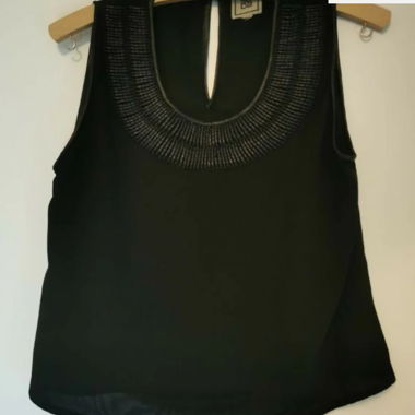 Crop top with embellished neckline